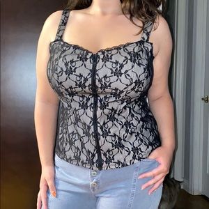 Riverdale hot topic sexy corset black lace nude